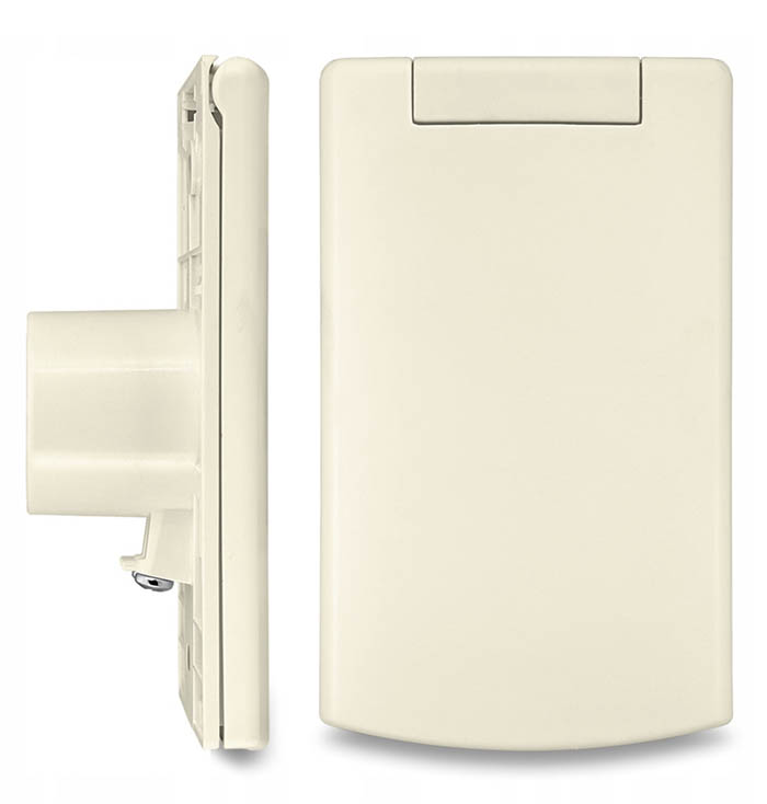 Vysávačová zásuvka DELUXE LONG obdĺžnik - béžová s nepriľnavým povrchom. Určené pre centrálne vysávače.